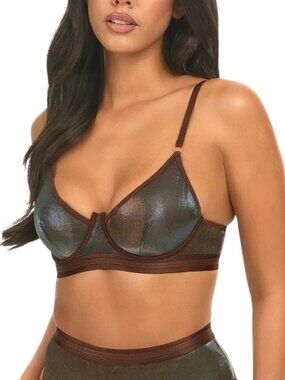 Oh La La Cheri Jade Shine Bra M Metallic Sheer Underwire Lingerie